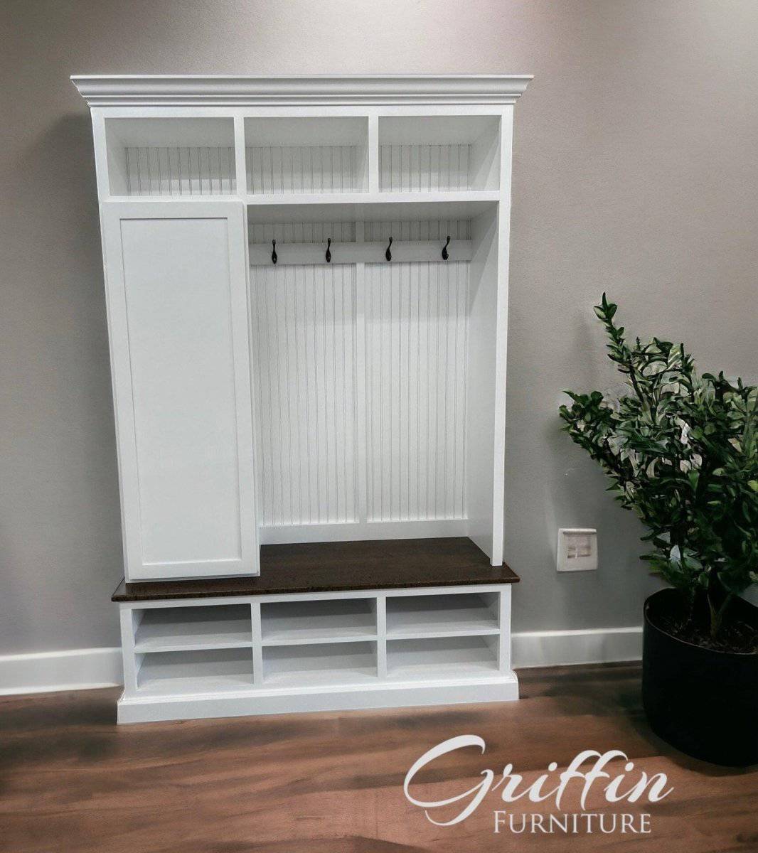 Fort Myers Shoe Cabinet | Entryway Storage Bench | Mudroom Locker | Hall Tree | Coat Rack (3 section).
