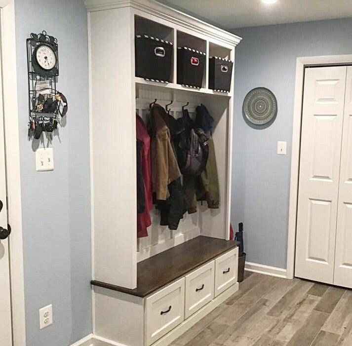 Georgia 3-Section Wood Entryway Bench with Coat Hooks & Soft-Close Drawers | Handcrafted Hall Tree