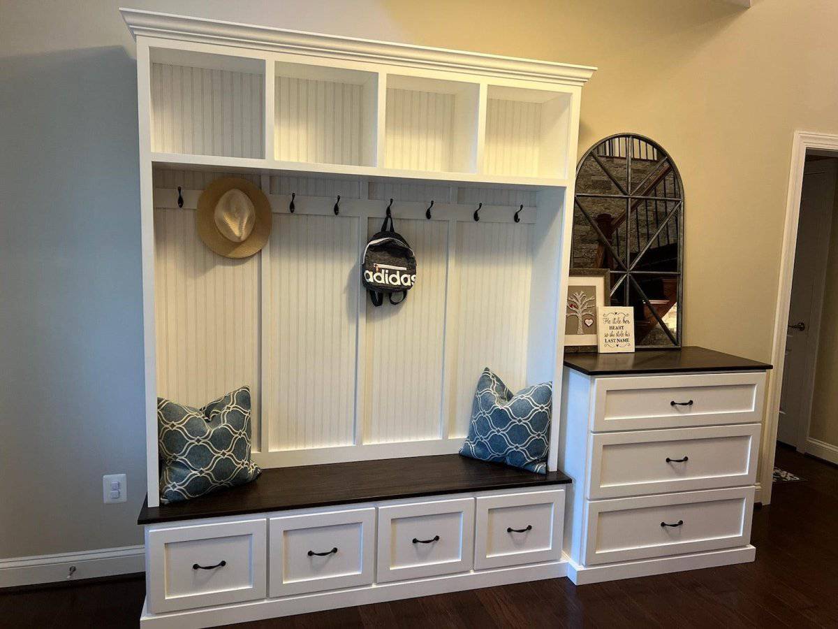 Georgia Hall Tree | Shoe Storage | Entryway Bench | Coat Rack | Mudroom Organization (4 section).