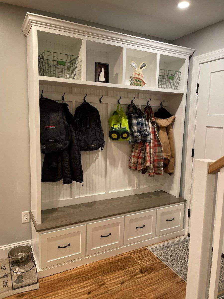 Georgia Hall Tree | Shoe Storage | Entryway Bench | Coat Rack | Mudroom Organization (4 section).