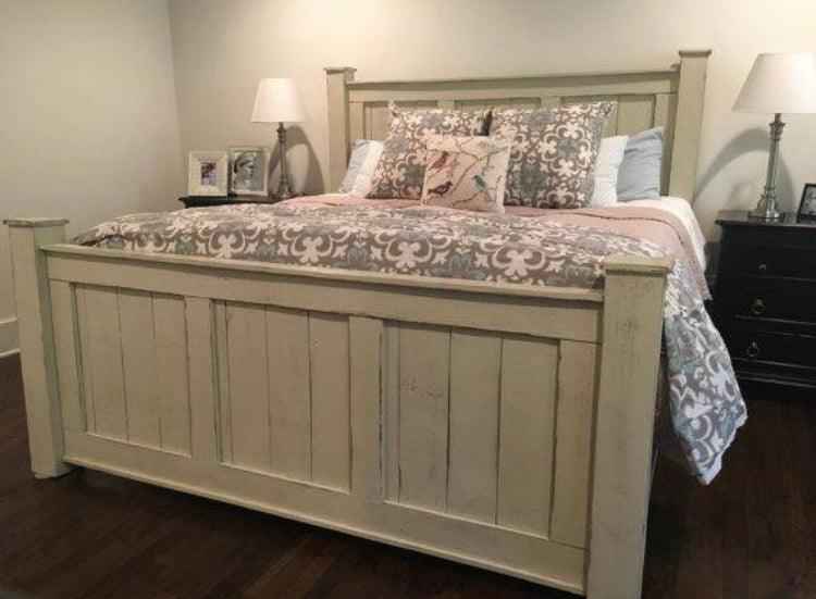 Griffin Farmhouse Wood Bed Frame | Handcrafted King, Queen & Full Sizes | Custom Bedroom Furniture
