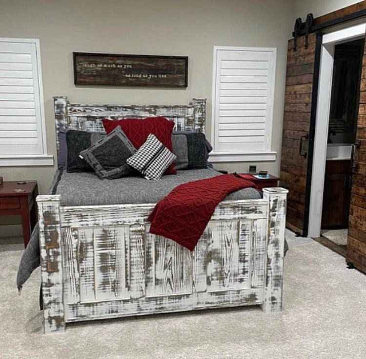 Griffin Farmhouse Wood Bed Frame | Handcrafted King, Queen & Full Sizes | Custom Bedroom Furniture