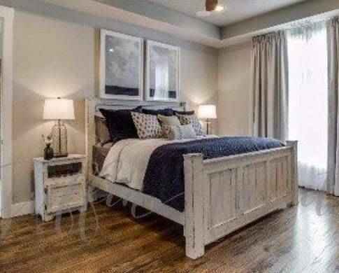Griffin Farmhouse Wood Bed Frame | Handcrafted King, Queen & Full Sizes | Custom Bedroom Furniture