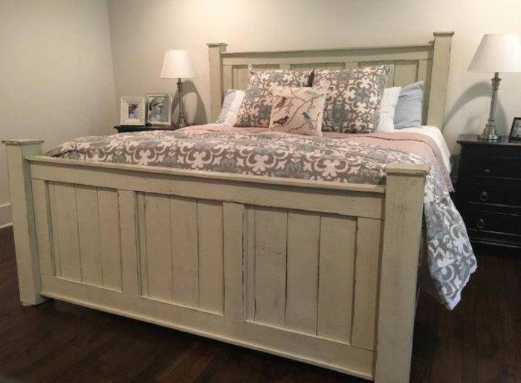 Griffin custom solid king size wood bed frame handcrafted by Griffin Furniture.