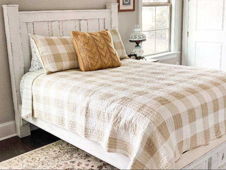 Groveland Solid Wood Bed Frame with Low Footboard | Custom Handmade King & Queen Sizes | Farmhouse Style Platform Bed