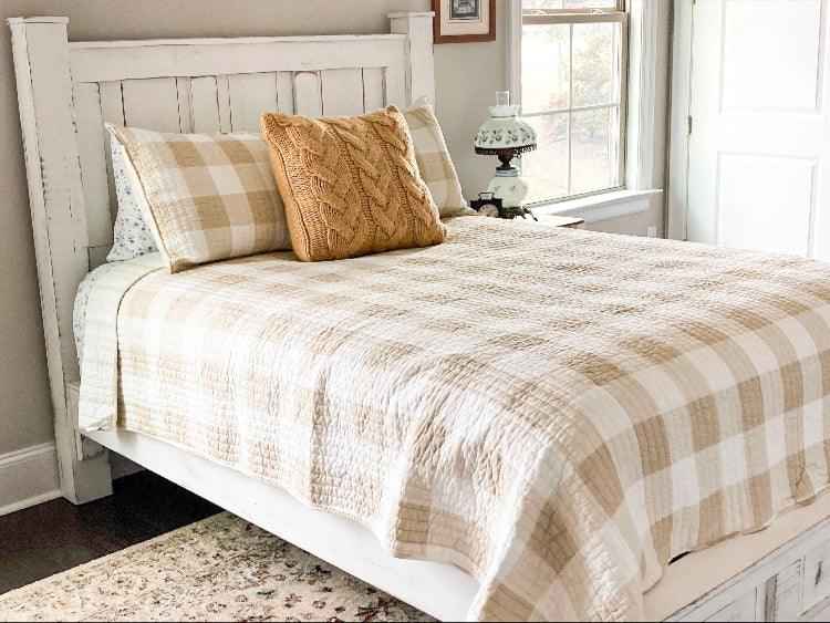 Groveland Farmhouse Wood Bed Frame | Handcrafted King, Queen & Full Sizes | Custom Bedroom Furniture