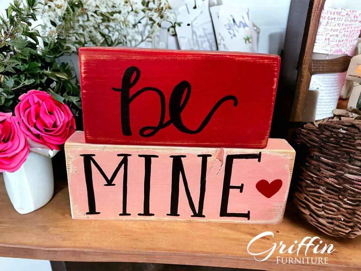 Handmade Wooden Valentine’s Day Shelf Sign – Rustic Farmhouse Heart Decor for Tiered Trays & Mantels