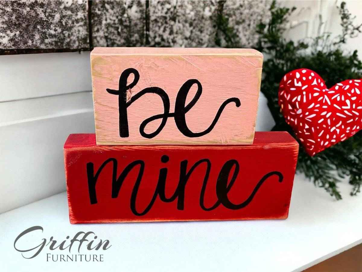Handmade Wooden Valentine’s Day Shelf Sign – Rustic Farmhouse Heart Decor for Tiered Trays & Mantels