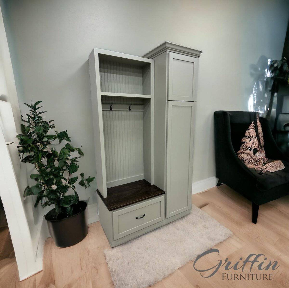 HOLBROOK 1-section entryway shoe bench hall tree.