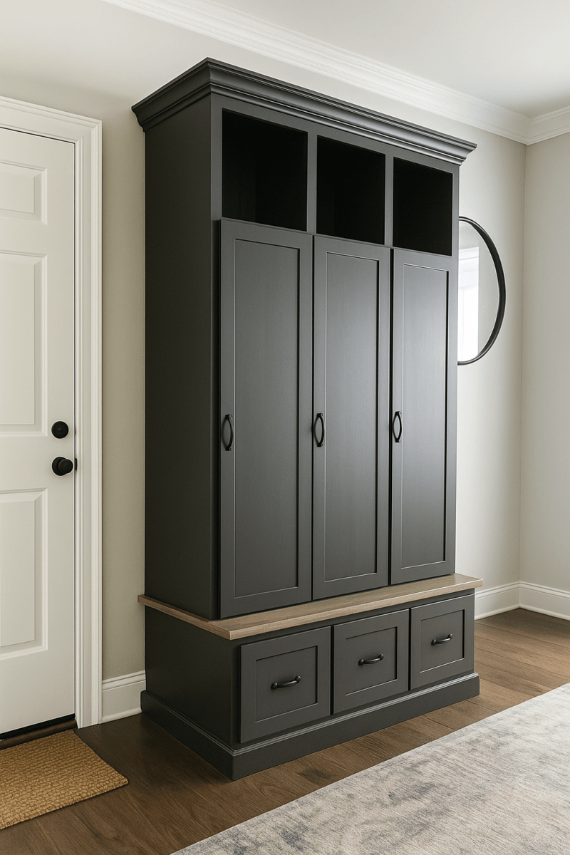 Maryland Locker Entryway Bench with Shoe Storage – Custom Mudroom Seating & Organization | Griffin Furniture