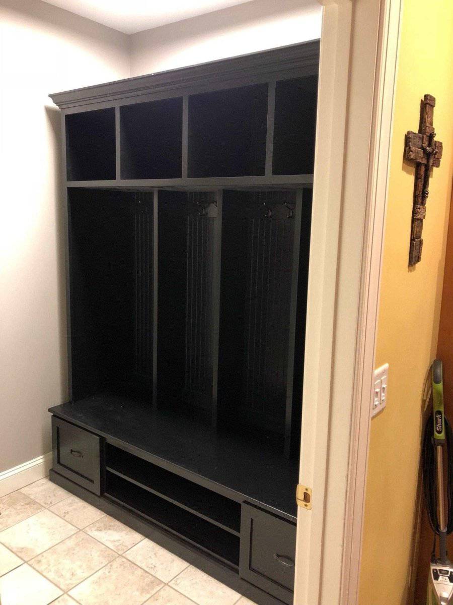 Merrick Mudroom Locker | Standing Coat Rack | Shoe Storage Bench | Entryway bench | Hall Tree (4 section).