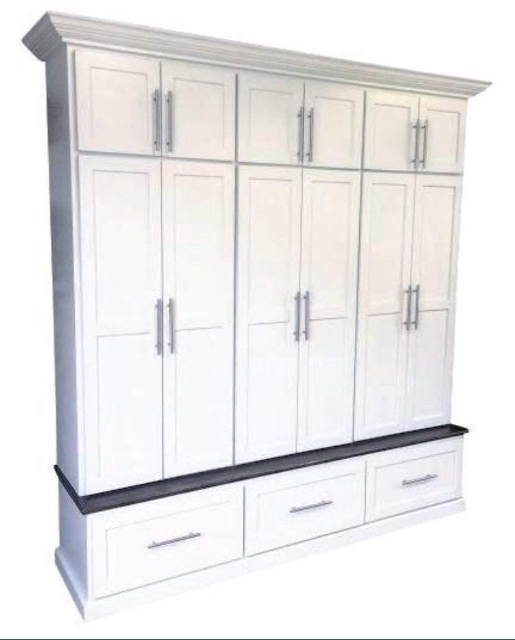 Michigan Customizable Handcrafted Mudroom Bench with Storage & Hooks