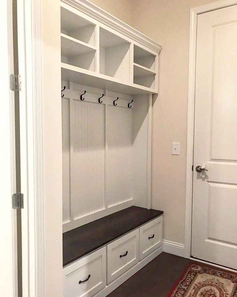 Midland 3-Section Entryway Bench with Shoe Storage & Coat Hooks | Handcrafted Wood Hall Tree