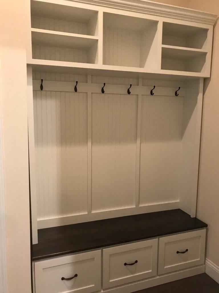 Midland 3-Section Entryway Bench with Shoe Storage & Coat Hooks | Handcrafted Wood Hall Tree