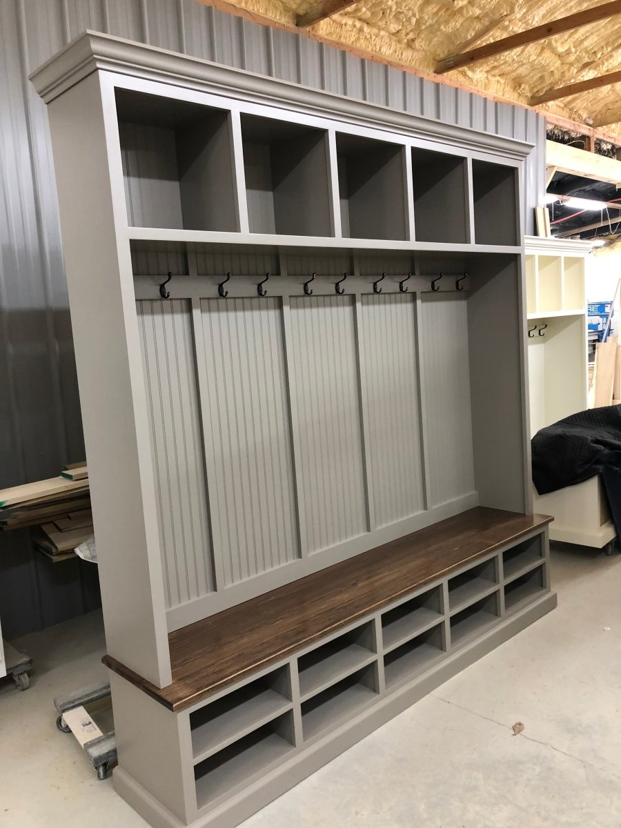 Moraga Mudroom bench shoe storage hall tree coat rack (5 section)