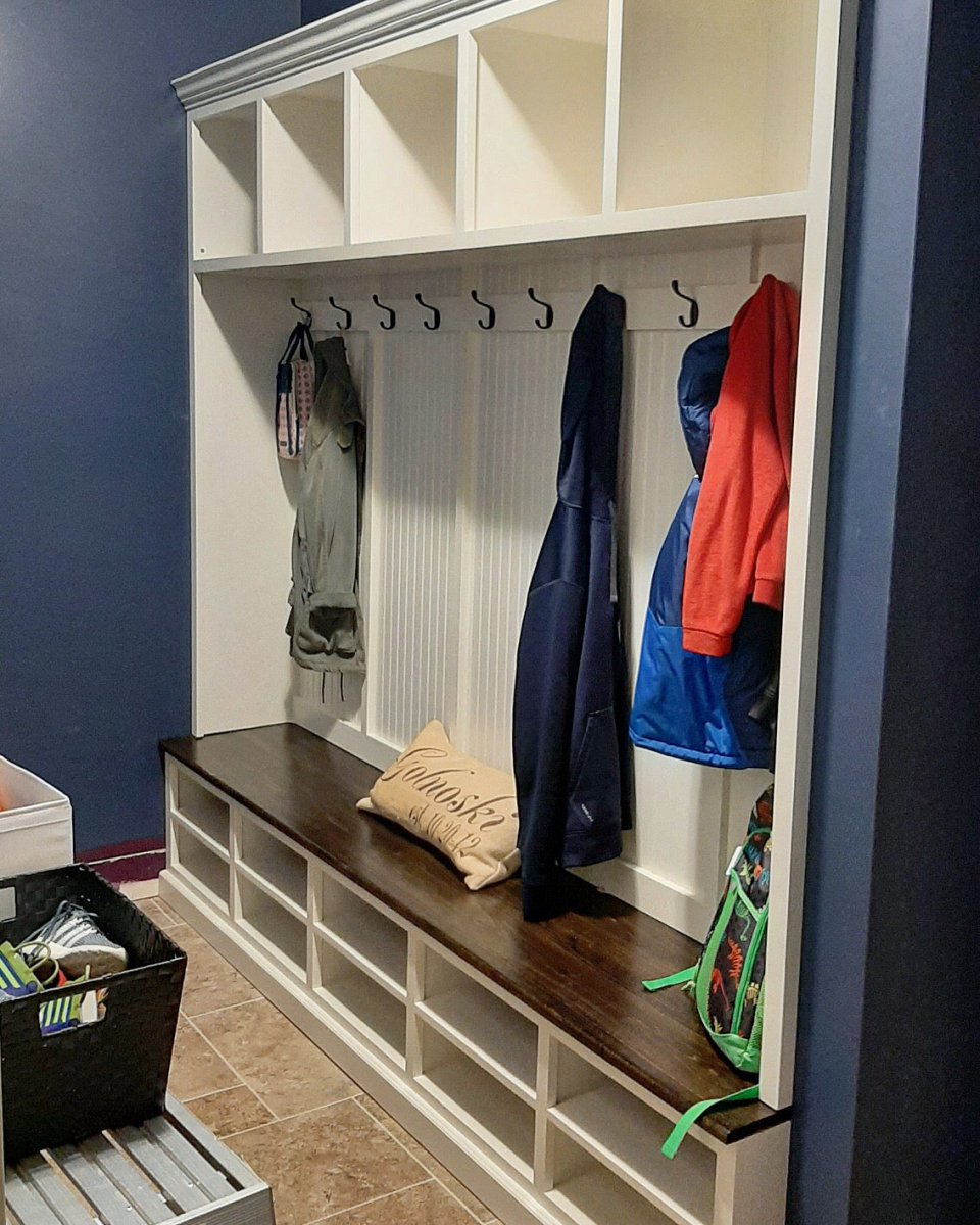 Moraga Mudroom bench shoe storage hall tree coat rack (5 section)