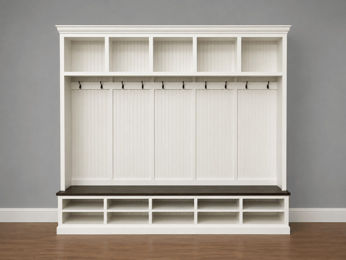 Moraga Mudroom bench shoe storage hall tree coat rack (5 section)
