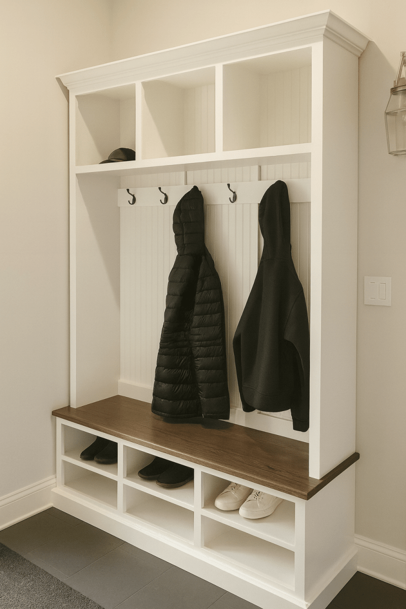 Moraga Mudroom entryway bench hall tree coat rack shoe storage (3 section)
