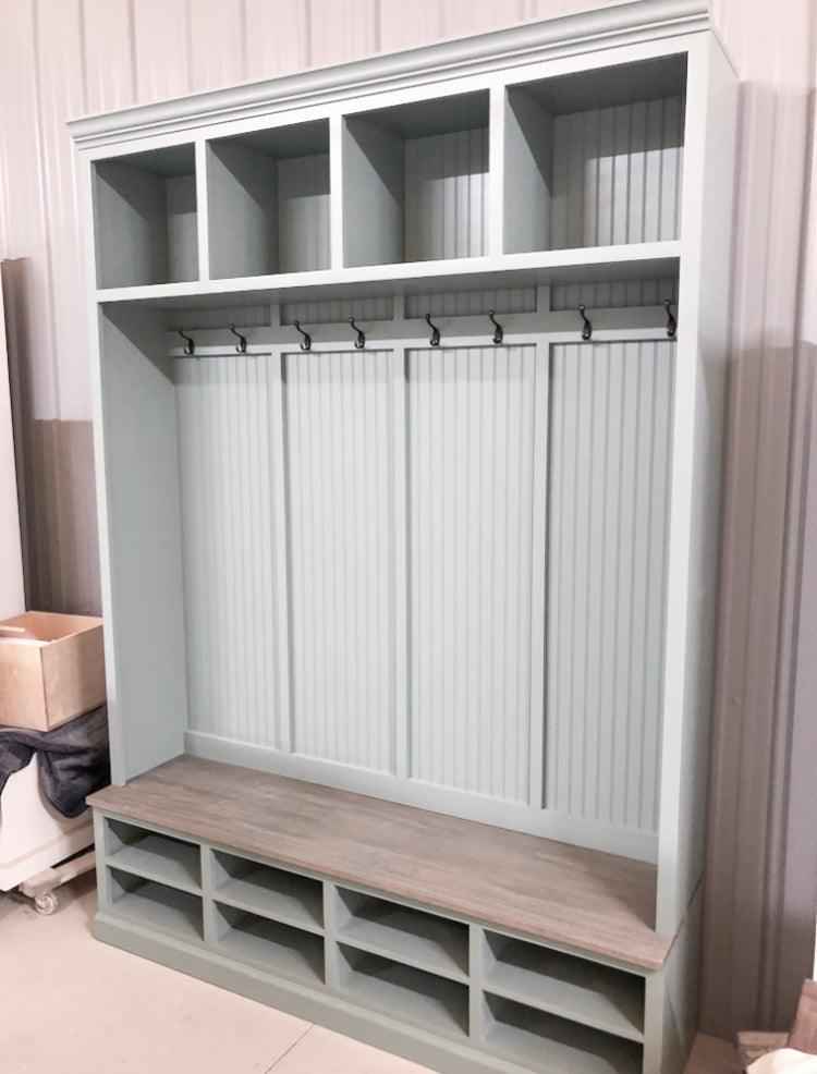 Moraga 4-Section Mudroom Bench with Shoe Cubbies & Coat Hooks | Handcrafted Wood Hall Tree