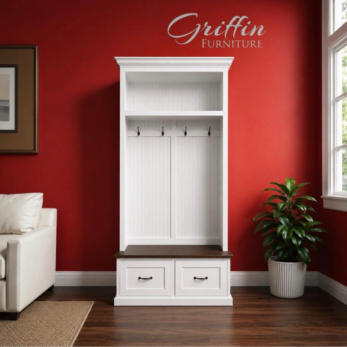 Nashville Customizable Mudroom Coat Rack with Bench & Storage Drawers