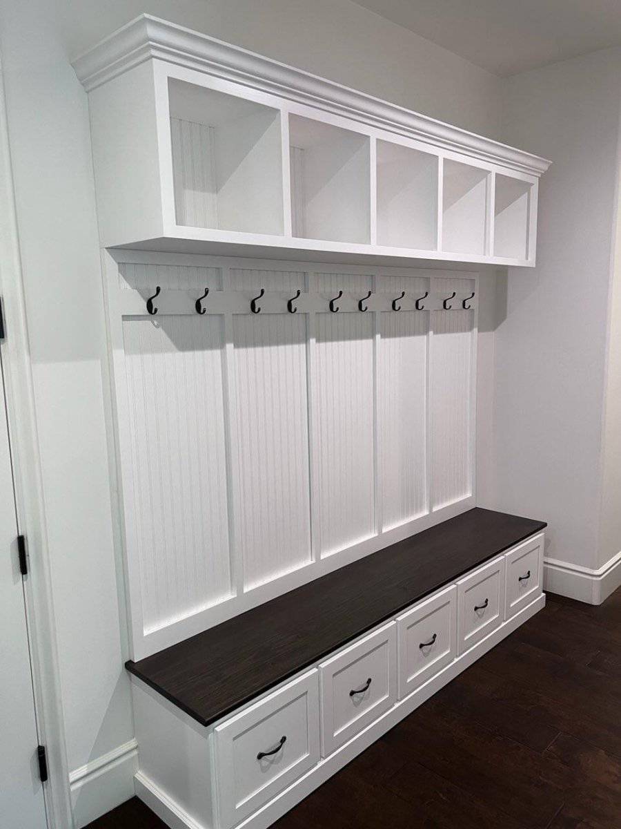 New York entryway bench shoe storage mudroom furniture (5-section)