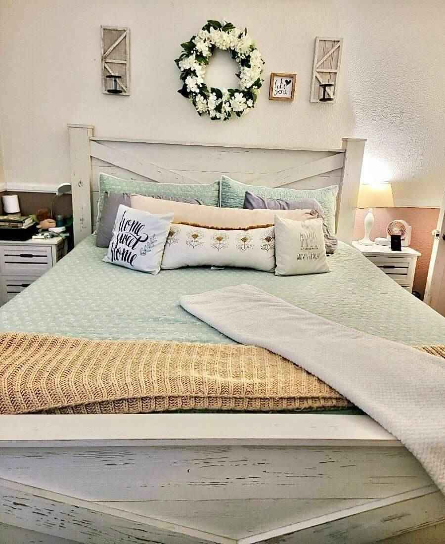 Ohio Barn Door Style Wood Bed Frame – Handmade King & Queen Size Rustic Farmhouse Bed