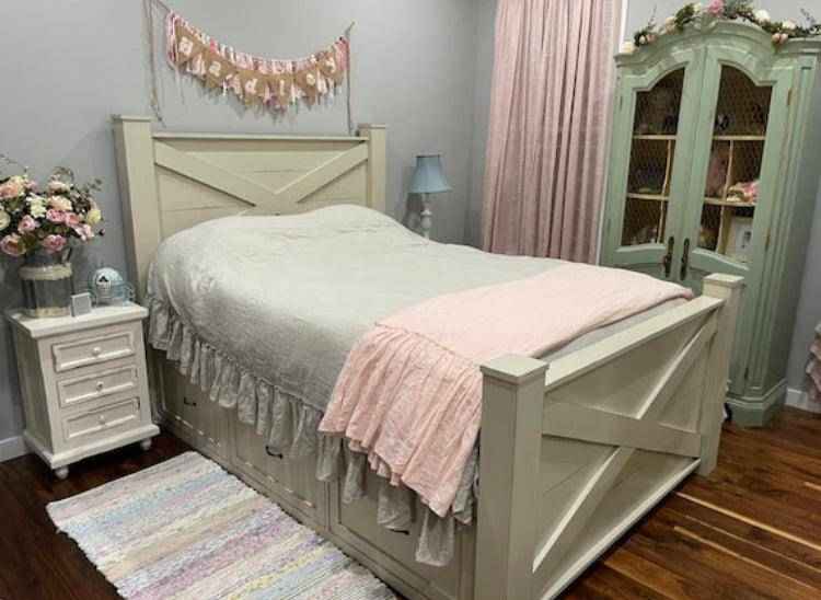 Ohio Handmade Farmhouse Bed with Storage Drawers - Custom King & Queen Sizes by Griffin Furniture