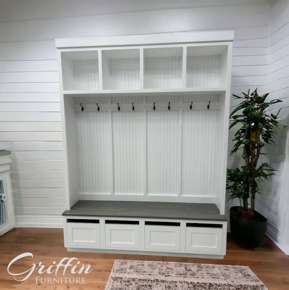ORLANDO 4-section hall tree with bench and shoe storage.