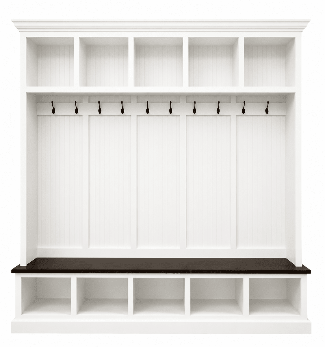 Pennsylvania 5-Section Entryway Bench with Storage – Custom Mudroom Seating | Wood Hall Tree Organizer