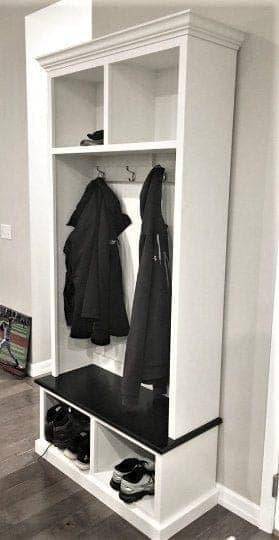 Pennsylvania Entryway Bench with Shoe Storage – 2-Section Solid Wood Mudroom Organizer | Custom Hallway Seating with Storage