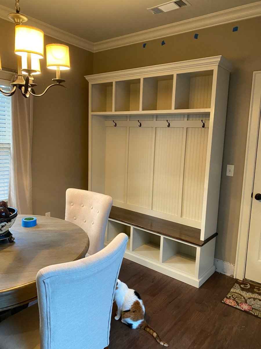 Pennsylvania 4-Section Entryway Bench with Storage & Coat Hooks | Handcrafted Wood Hall Tree