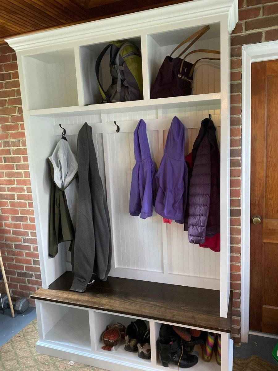 Pennsylvania 3-Section Hall Tree with Bench & Shoe Storage | Handcrafted Custom Mudroom Furniture
