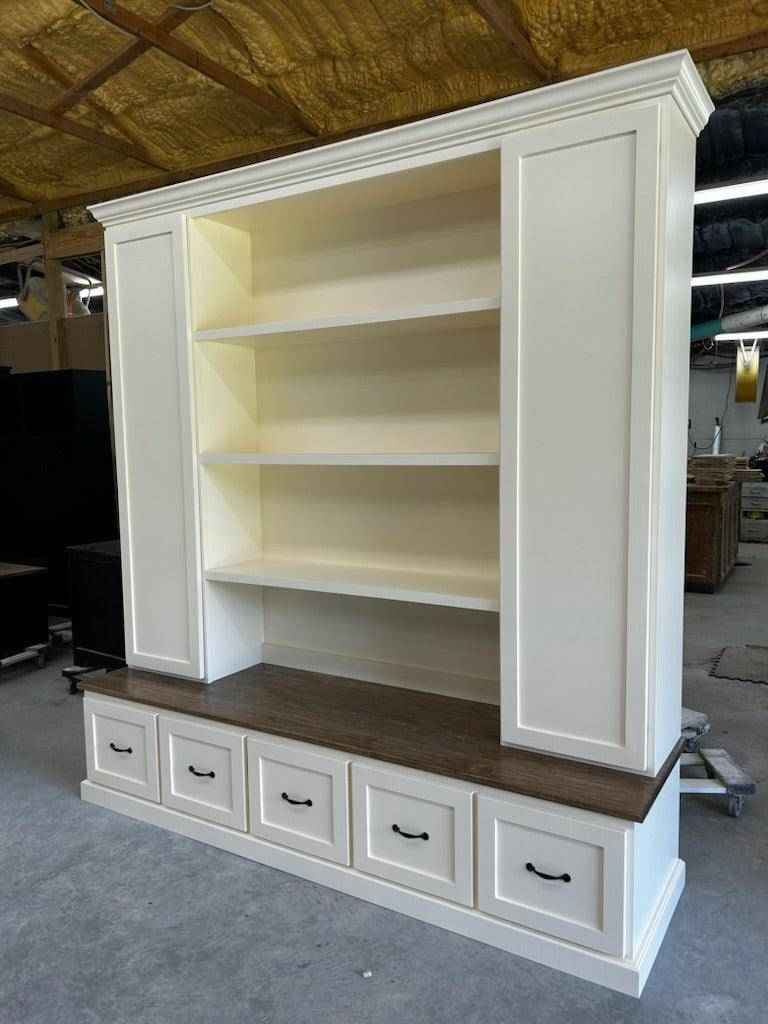 Philadelphia 5-Section Mudroom Locker Bench with Coat Hooks & Shoe Storage | Handcrafted Wood Hall Tree