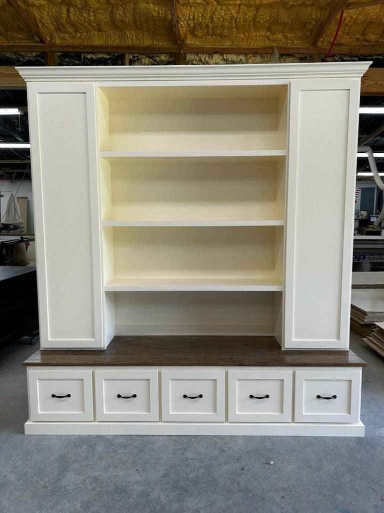 Philadelphia 5-Section Mudroom Locker Bench with Coat Hooks & Shoe Storage | Handcrafted Wood Hall Tree