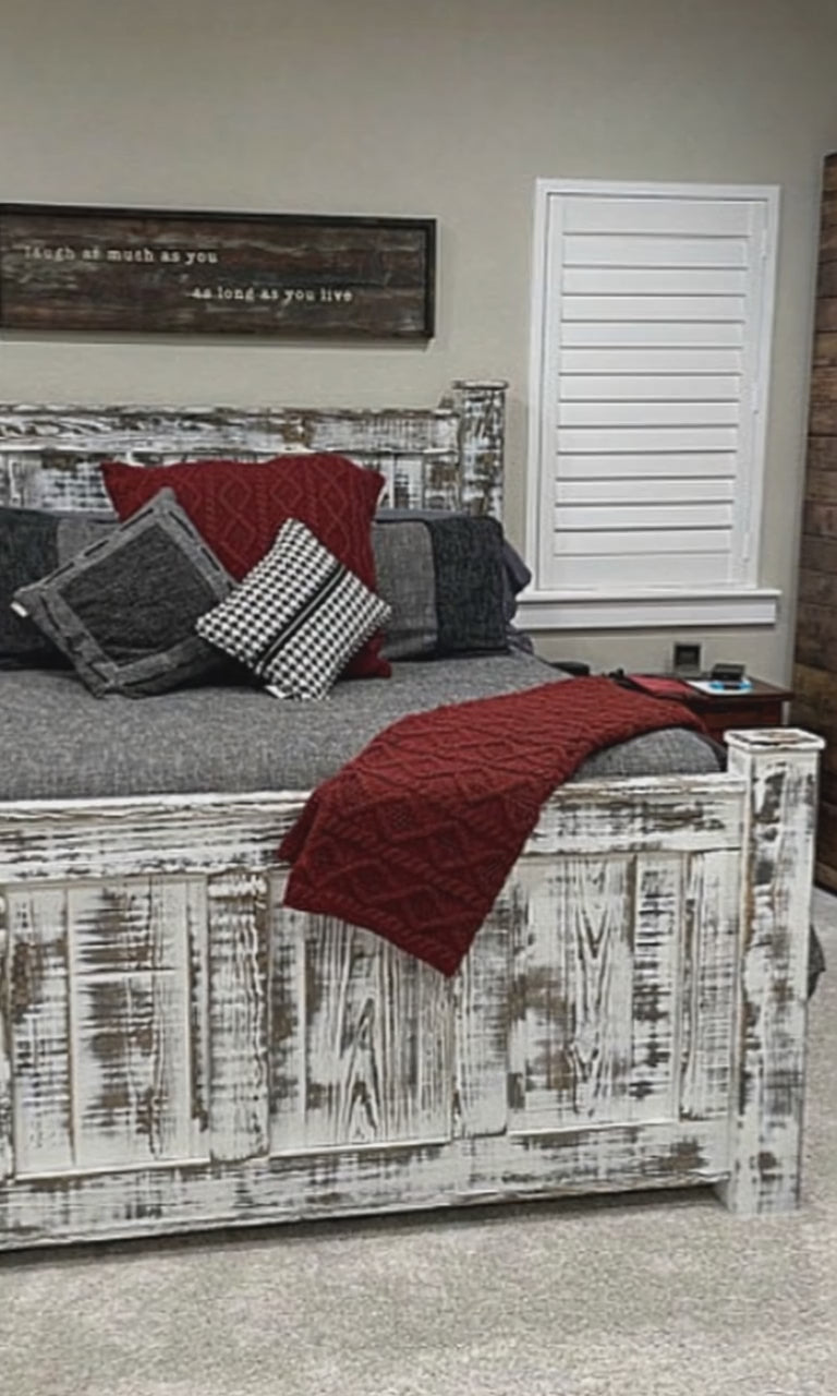 Griffin custom solid king size wood bed frame handcrafted by Griffin Furniture.