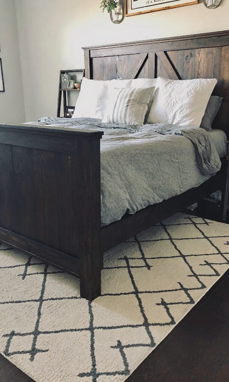 Burlington Wood Bed Frame | Bedroom Furniture | Farmhouse Bed | Queen Size Bed | King Size Bed.