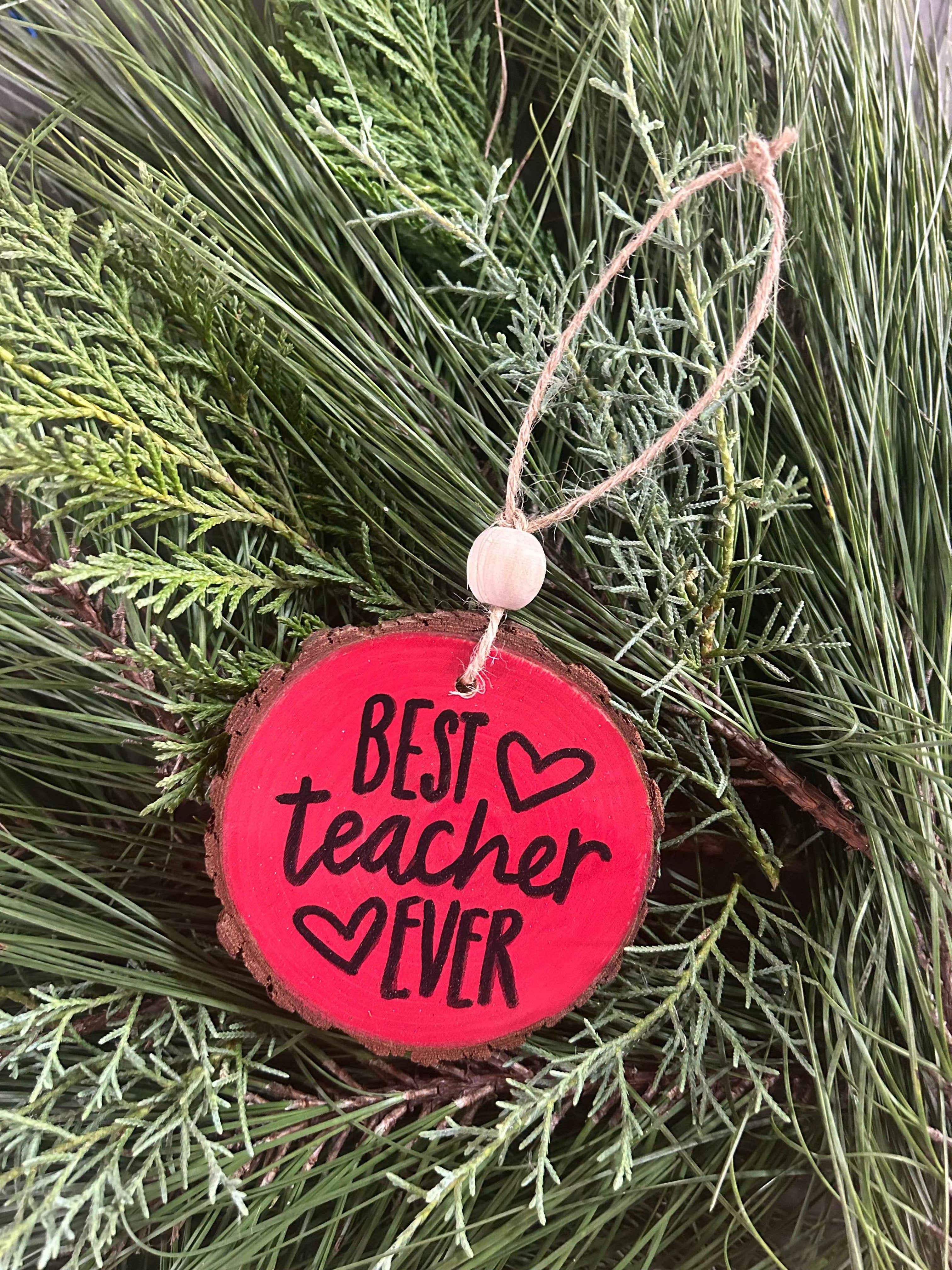 Hand-Painted Rustic Wood Ornaments – Natural Tree Decor for Christmas, Weddings & Gifts