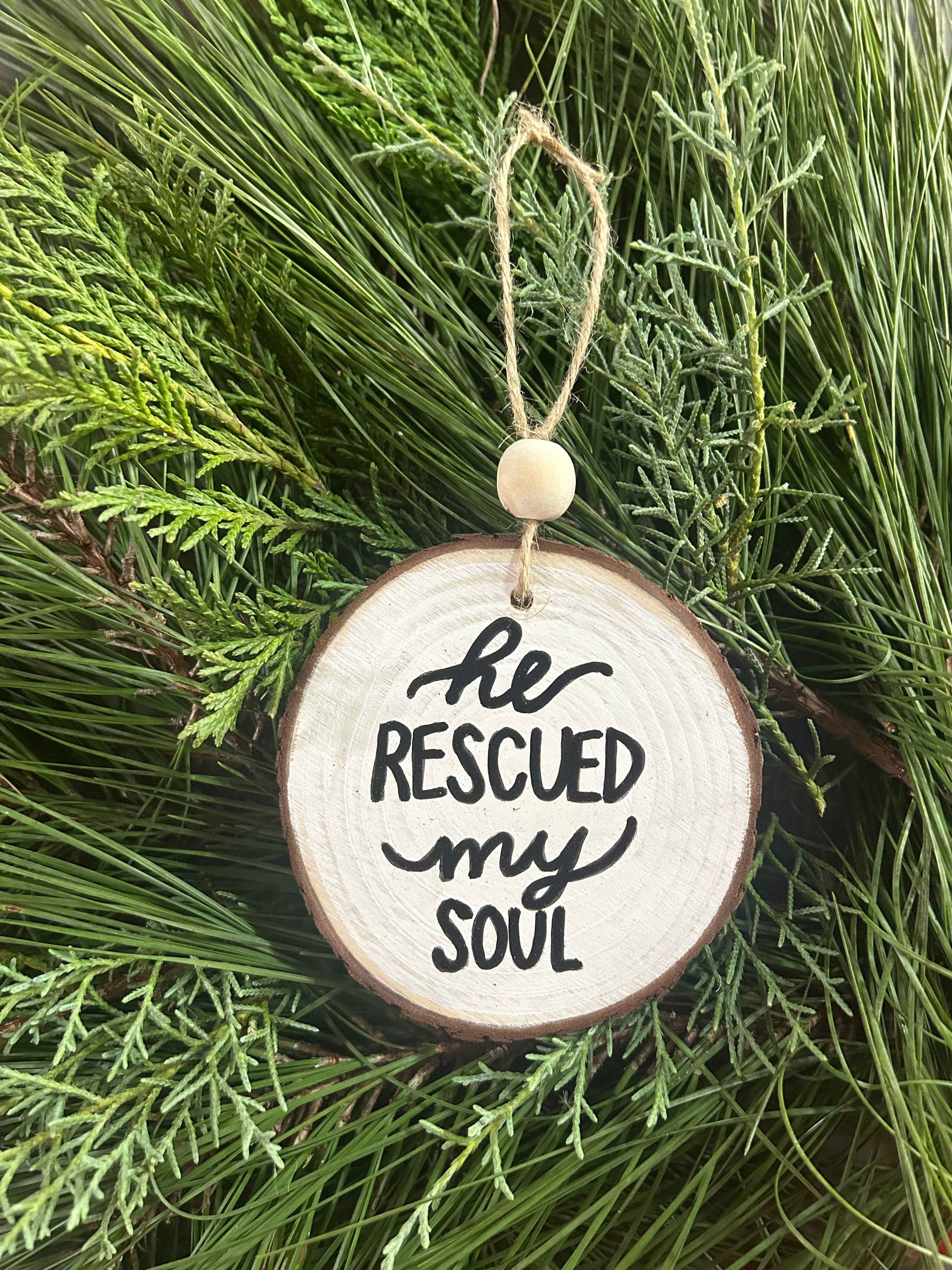 Hand-Painted Rustic Wood Ornaments – Natural Tree Decor for Christmas, Weddings & Gifts