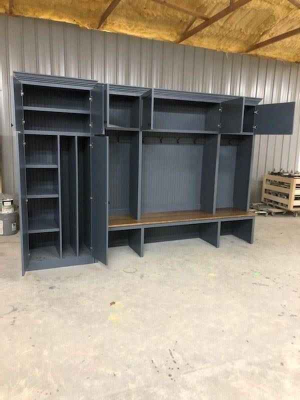 Tampa Mudroom Locker with Bench, Cubbies & Coat Hooks | Handcrafted Wood Entryway Hall Tree