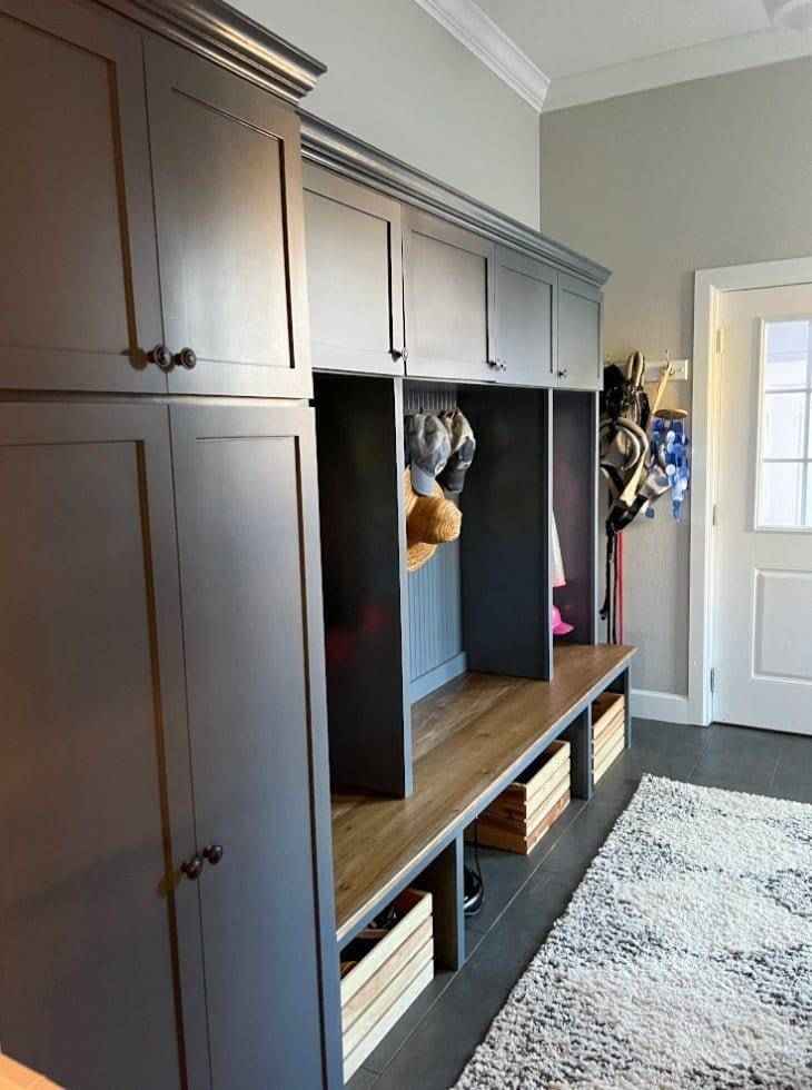 Tampa Mudroom Locker with Bench, Cubbies & Coat Hooks | Handcrafted Wood Entryway Hall Tree