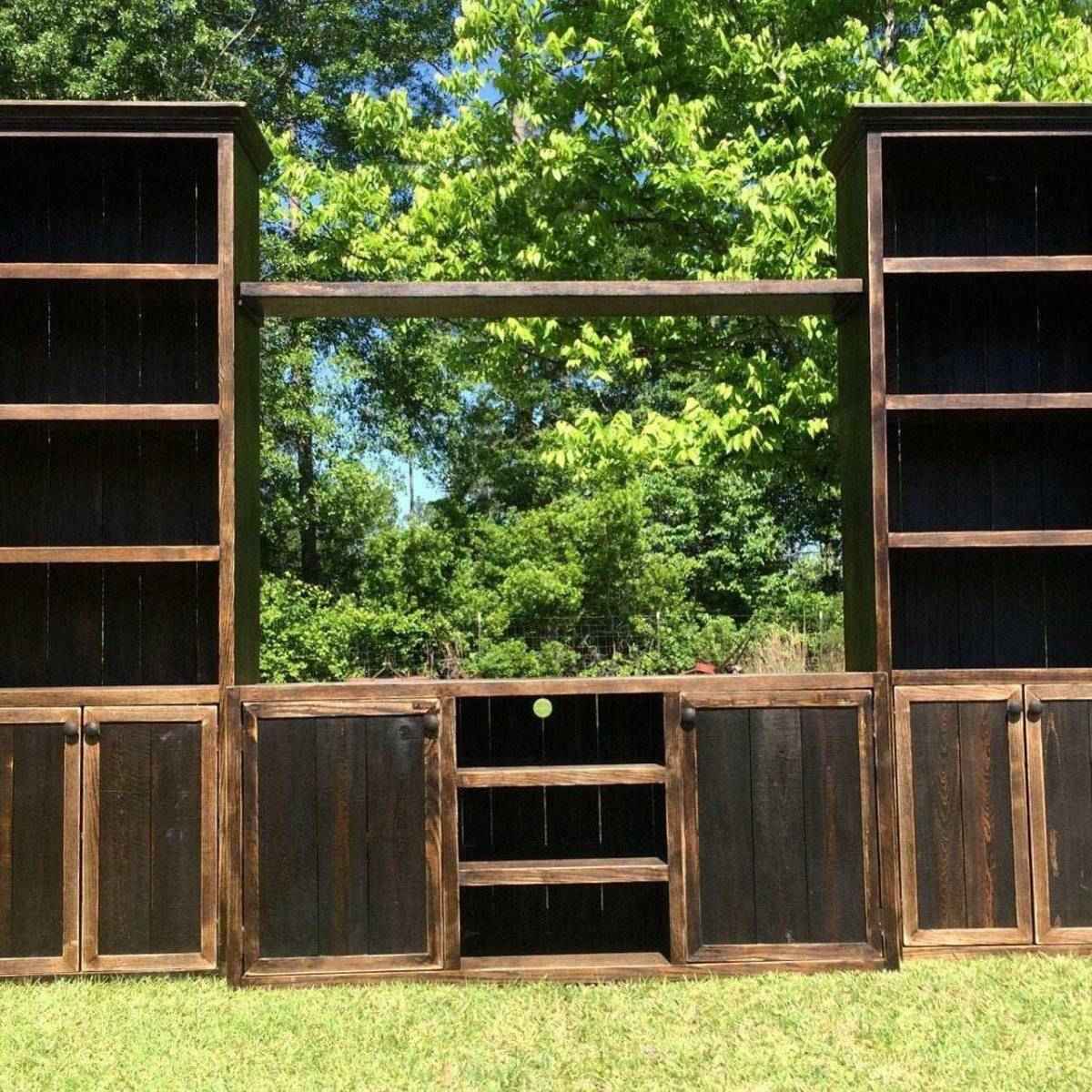 Texas Custom Wood Entertainment Center | Wood TV Stand with Storage | Handcrafted Media Console