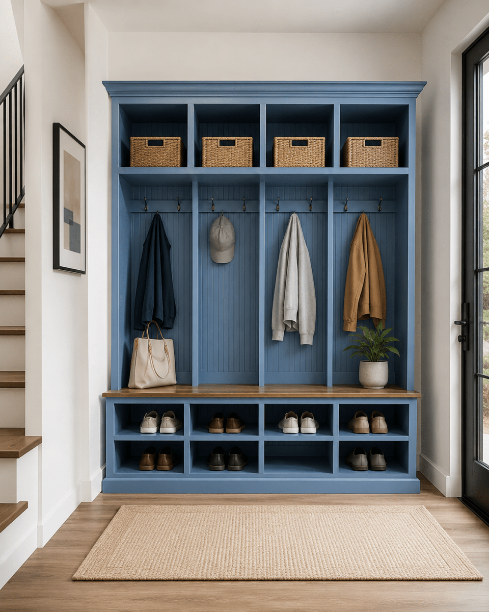 The Lewis Mudroom Locker – Stylish Entryway Storage & Organization Solution | Custom Wood Hall Tree with Cubbies & Hooks