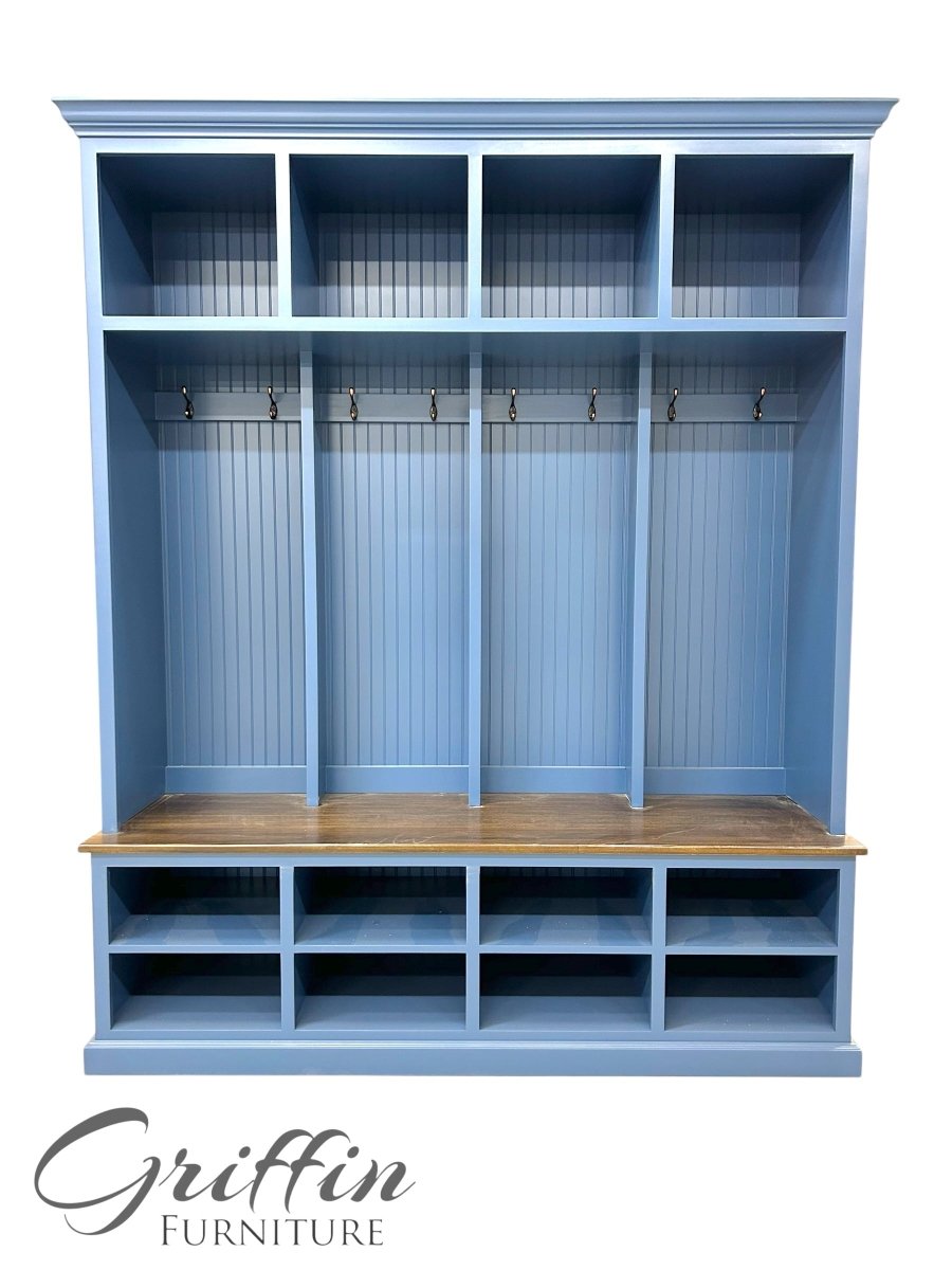 The Lewis Mudroom Locker – Stylish Entryway Storage & Organization Solution | Custom Wood Hall Tree with Cubbies & Hooks
