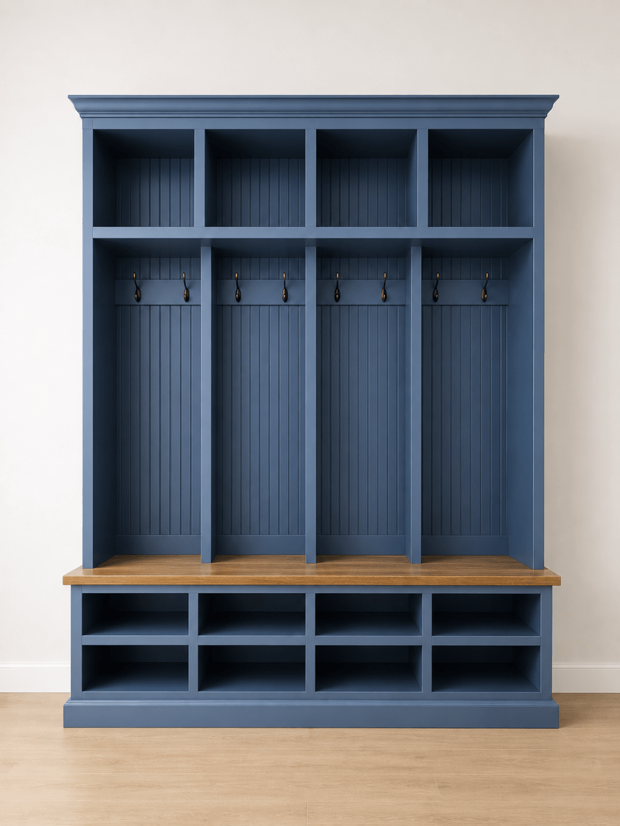 The Lewis Mudroom Locker – Stylish Entryway Storage & Organization Solution | Custom Wood Hall Tree with Cubbies & Hooks