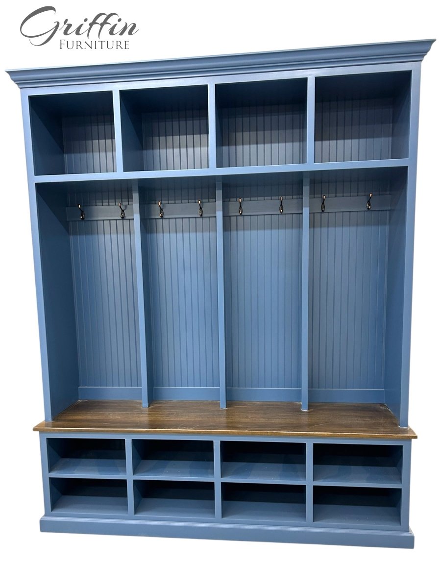 The Lewis Mudroom Locker – Stylish Entryway Storage & Organization Solution | Custom Wood Hall Tree with Cubbies & Hooks