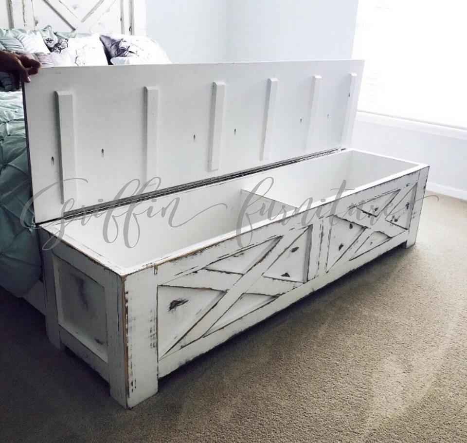 Yulee Barn Door Style Storage Bed Frame | Handcrafted Wood Platform Bed with Drawers | King & Queen
