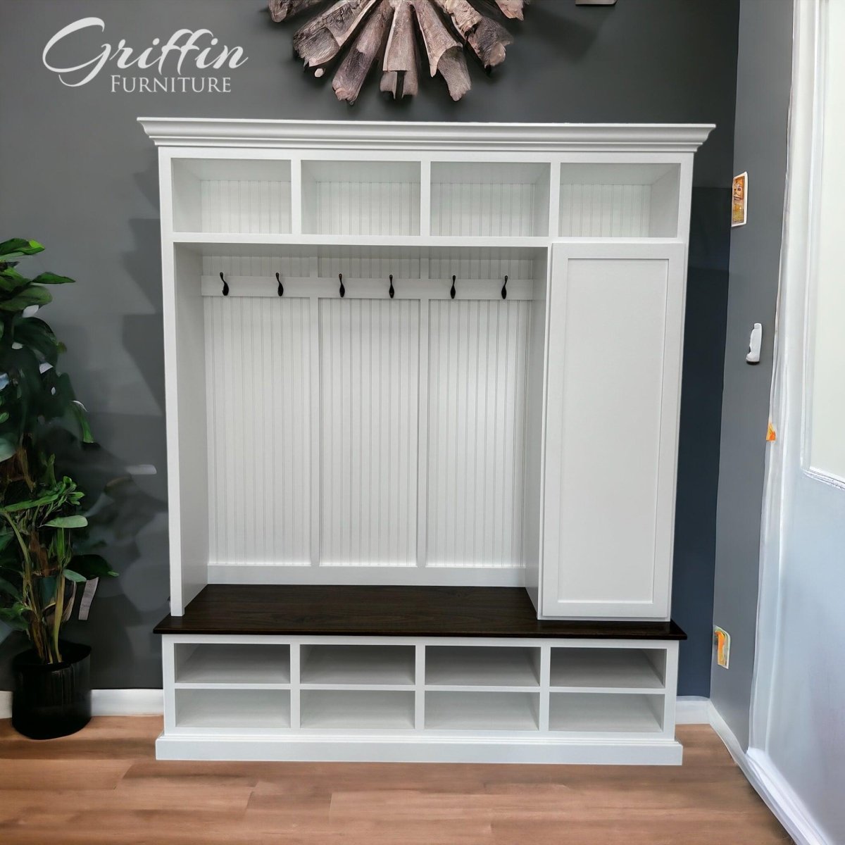 Fort Myers Hall Tree | Shoe Storage | Coat Rack | Entryway Bench | Mudroom Bench (4 section).