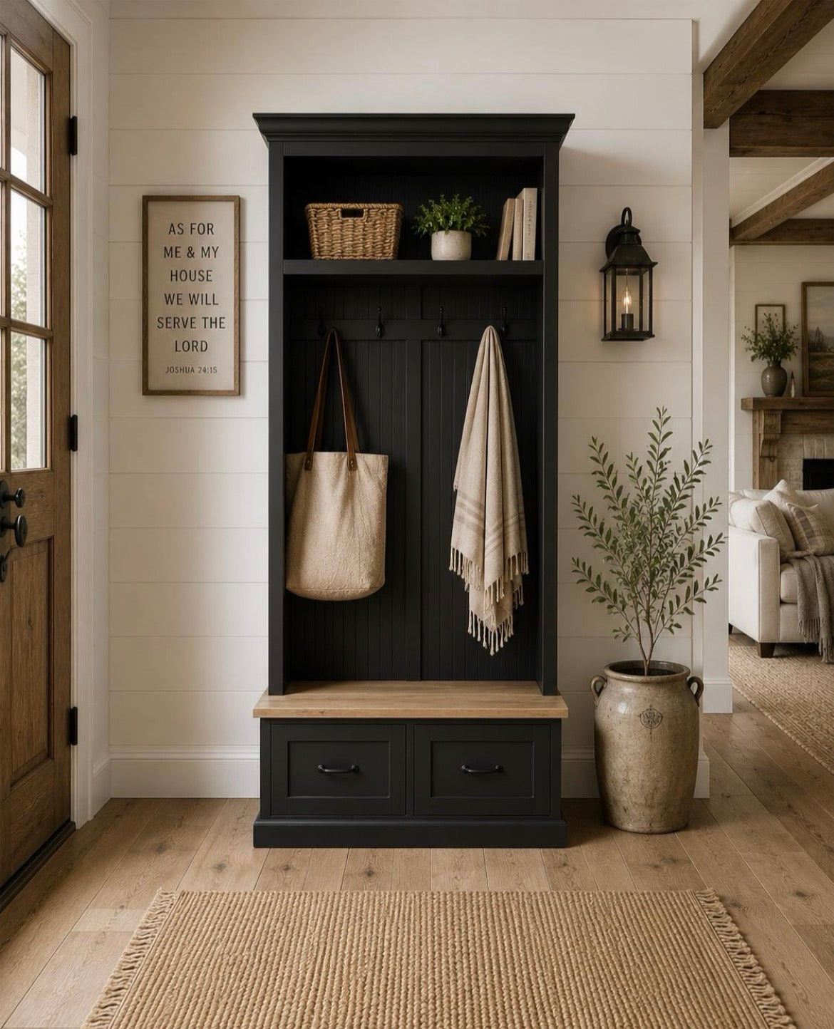 Nashville Customizable Mudroom Coat Rack with Bench & Storage Drawers - Griffin Furniture