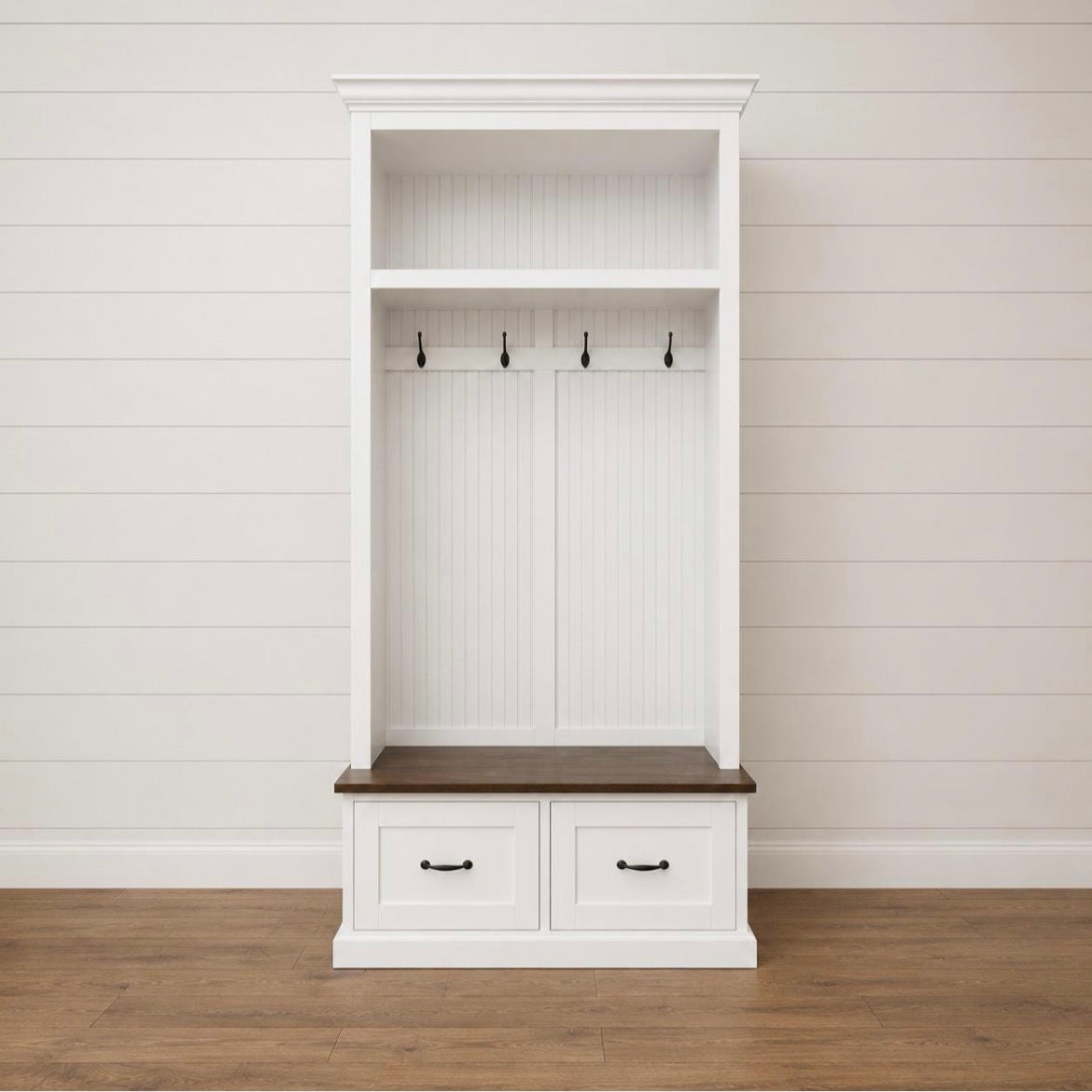 Nashville Customizable Mudroom Coat Rack with Bench & Storage Drawers - Griffin Furniture