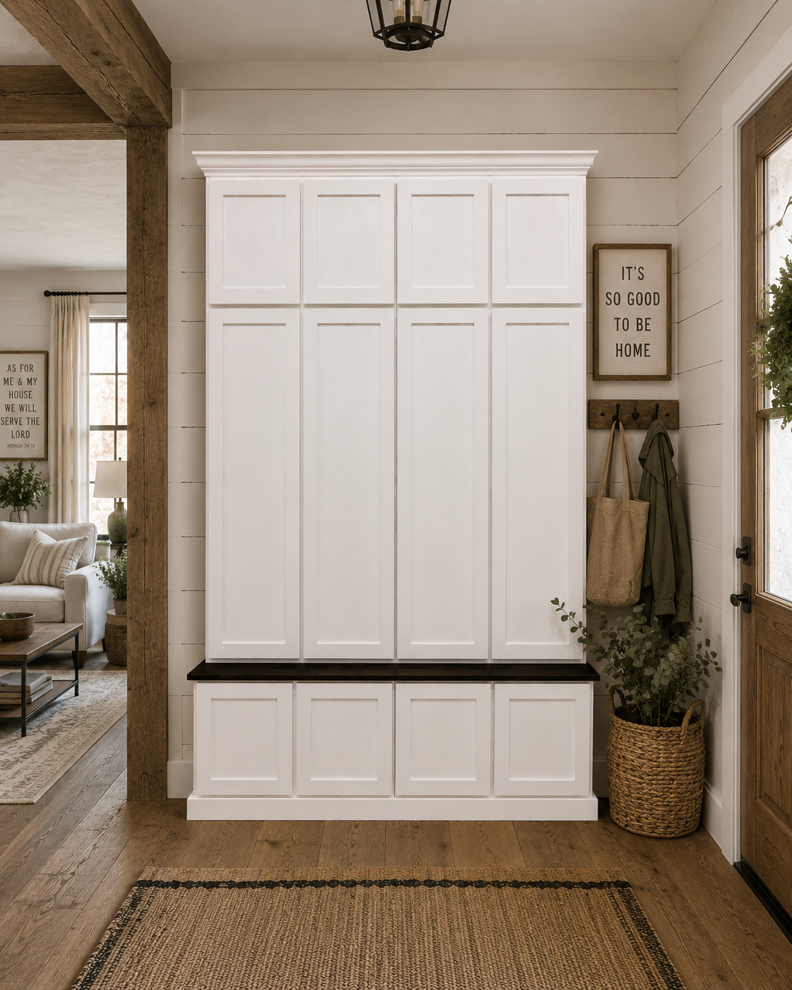 Ashville Entryway Shoe Storage Bench | Custom Mudroom Hall Tree with Drawers, Cubbies & Hooks | Wood Entryway Furniture - Griffin Furniture